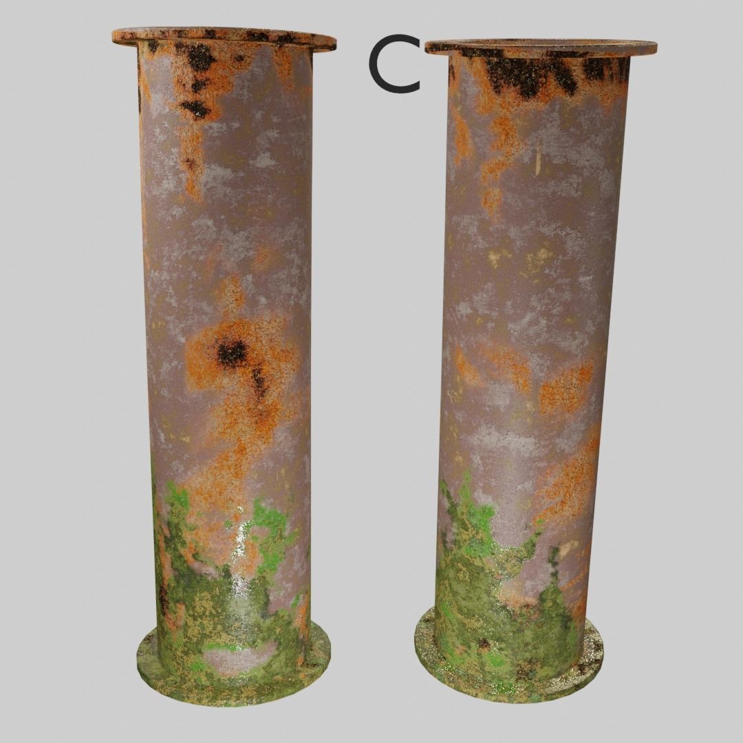 Sewer Pipe with Texture Variants Low-poly 3D model_3