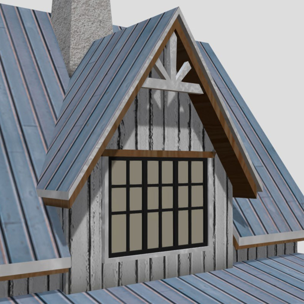 American Style Cottage - Town House Model Low-poly 3D model_5