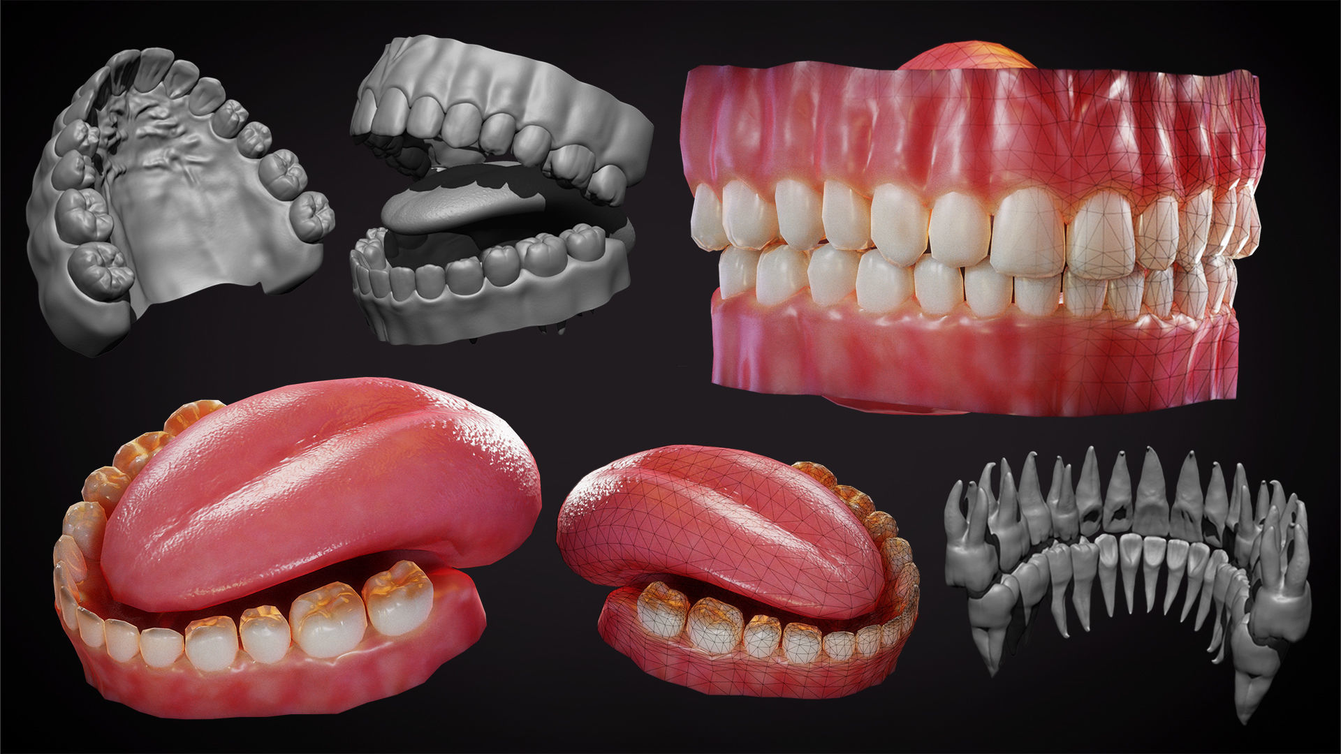 Teeth - Game Ready Low-poly 3D model_2
