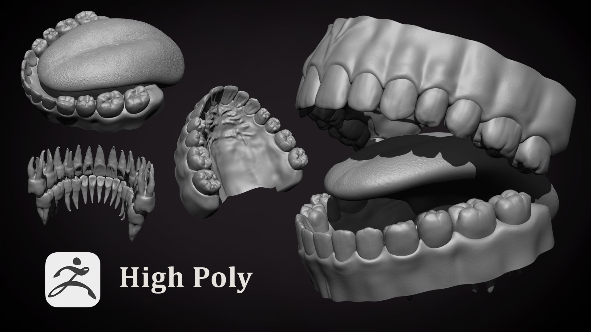 Teeth - Game Ready Low-poly 3D model_6