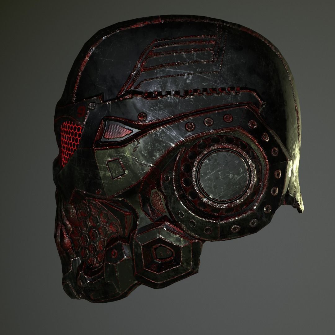 Skull Helmet 3D print model_3