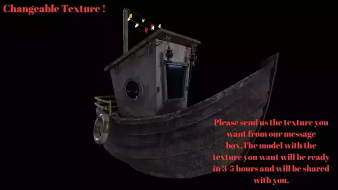Boat Free 3D Model - Free Game Ready Low Poly 3D Model Low-poly 3D model