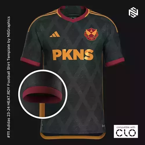 Adidas 23-24 HEATRDY Football Shirt Template for CLO 3D 3D model