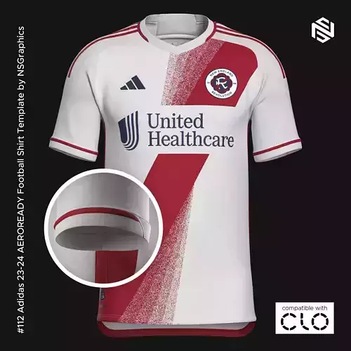 Adidas 23-24 AEROREADY Football Shirt Template for CLO 3D 3D model