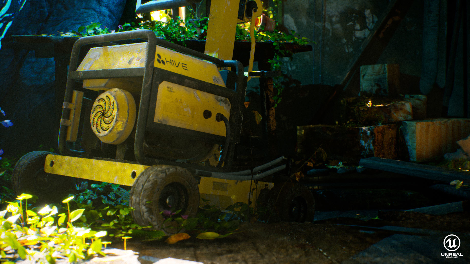 Flood Light Pack With Custom Textures Low-poly 3D model_5