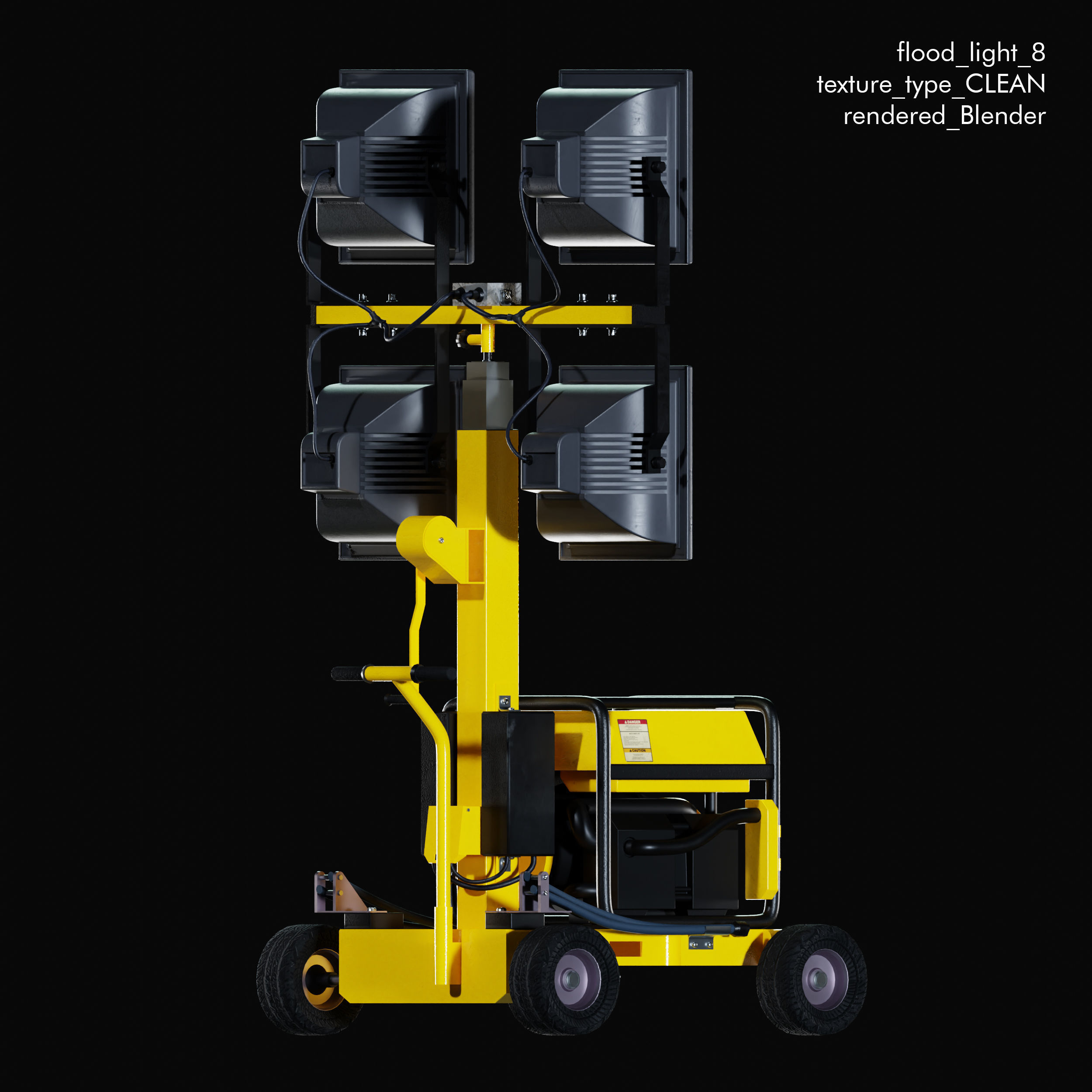 Flood Light Pack With Custom Textures Low-poly 3D model_7