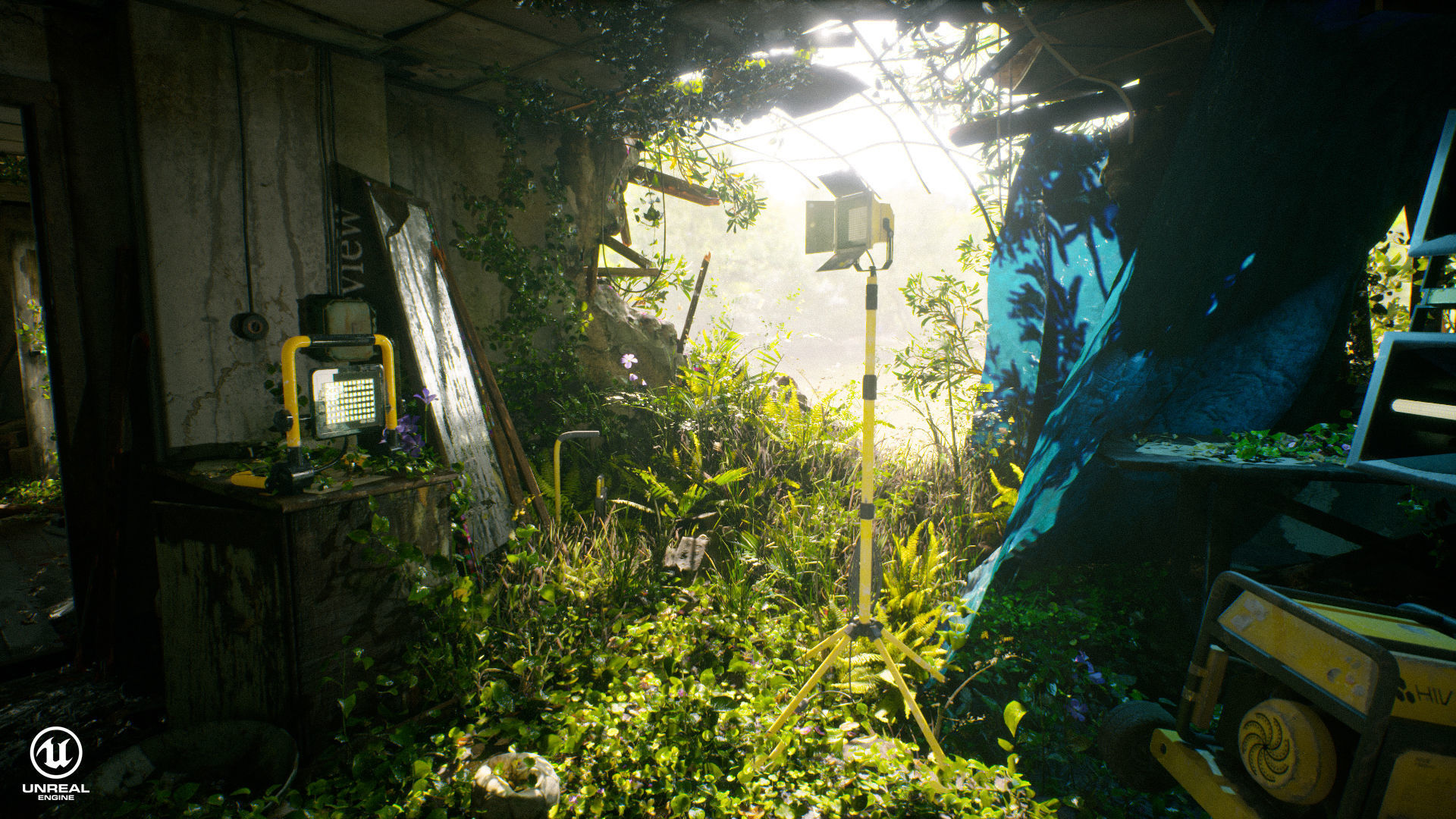 Flood Light Pack With Custom Textures Low-poly 3D model_8