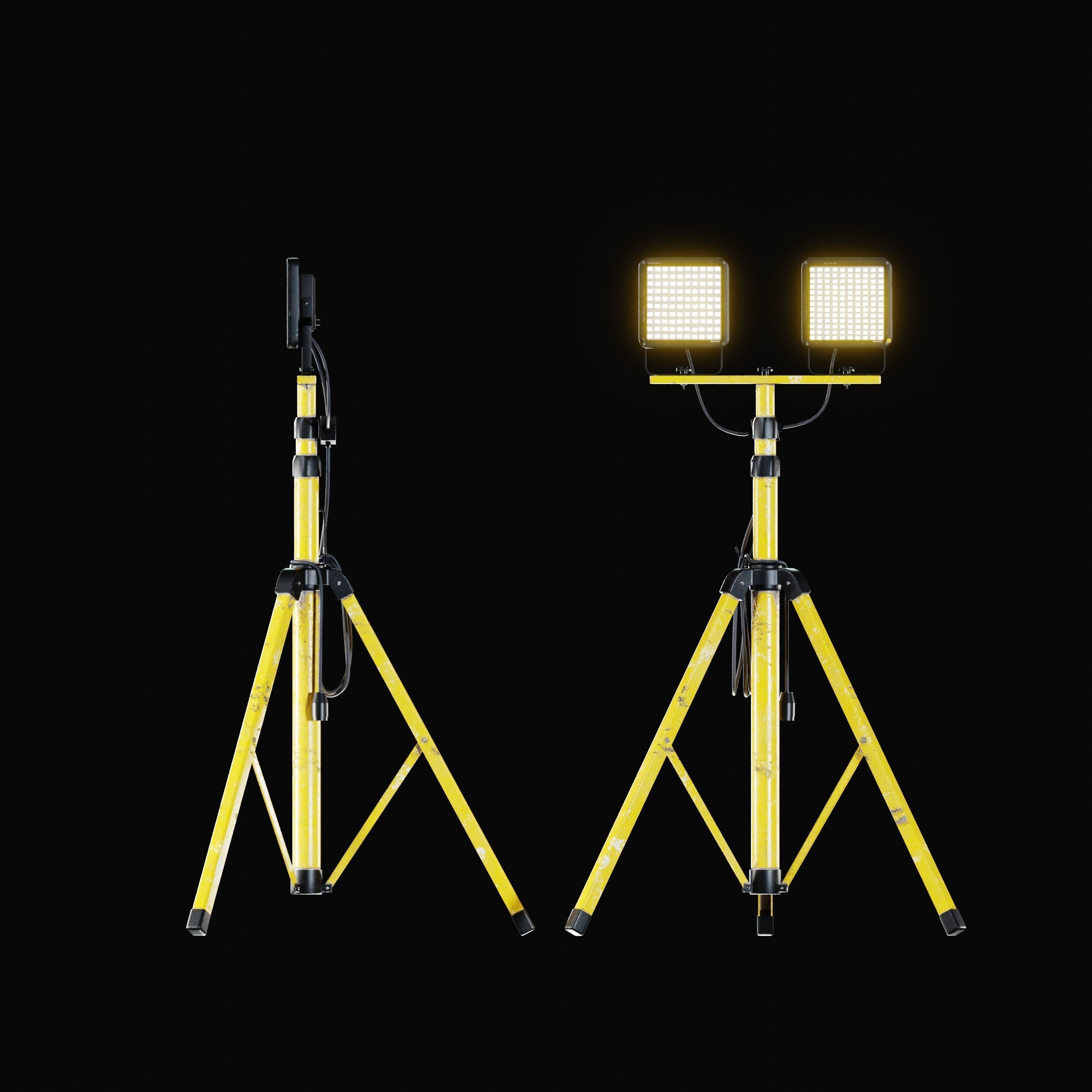 Flood Light Pack With Custom Textures Low-poly 3D model_9