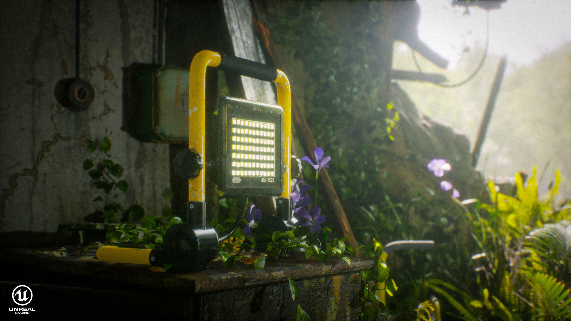 Flood Light Pack With Custom Textures Low-poly 3D model_3