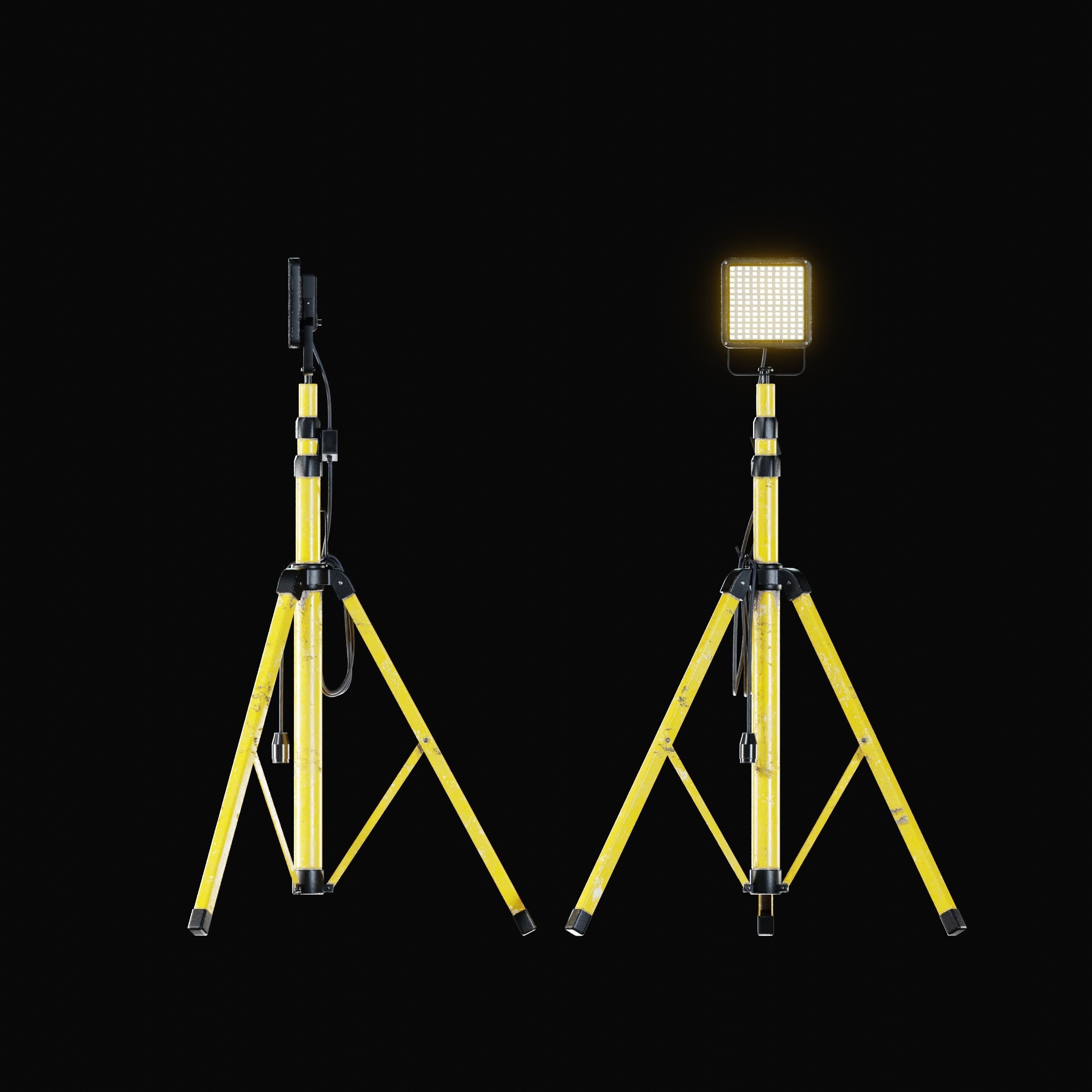 Flood Light Pack With Custom Textures Low-poly 3D model_10