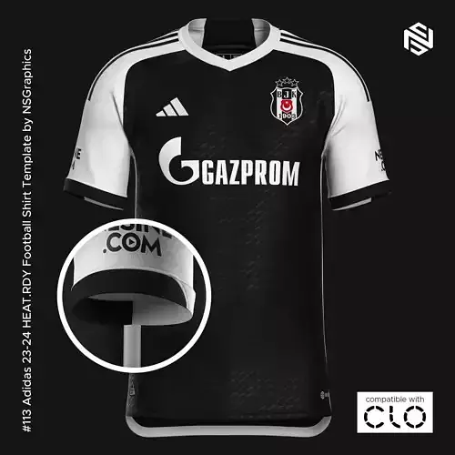 Adidas 23-24 HEATRDY Football Shirt Template for CLO 3D 3D model