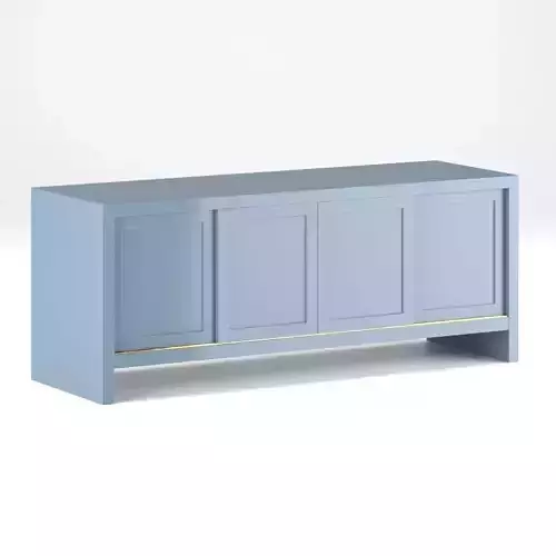 Blue Low-poly wooden commode