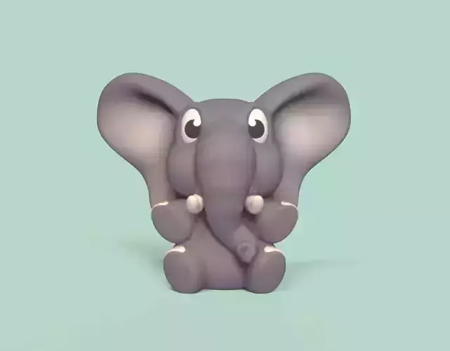 Sitting Elephant Cartoon