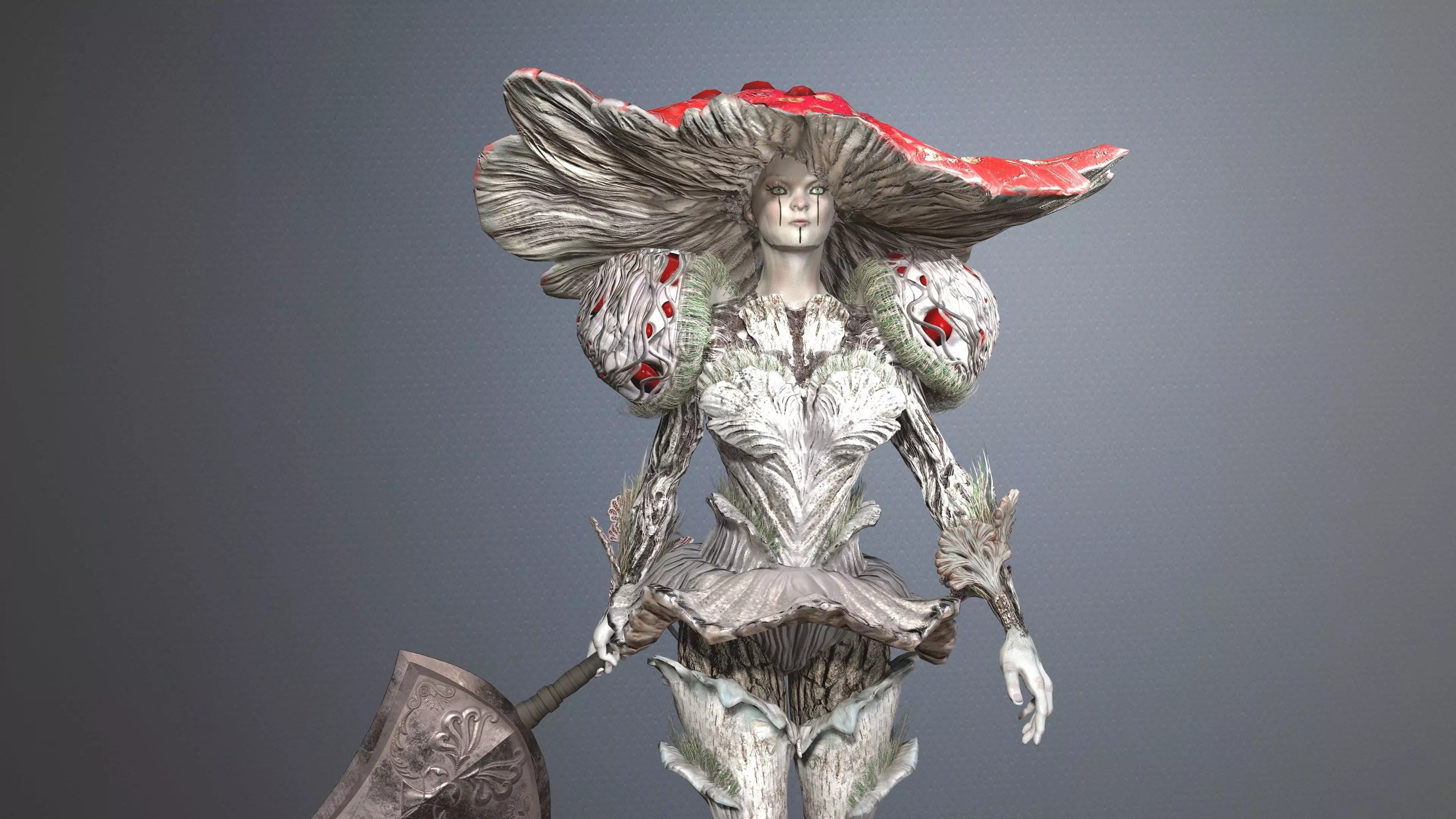 Mushroom knight Low-poly 3D model