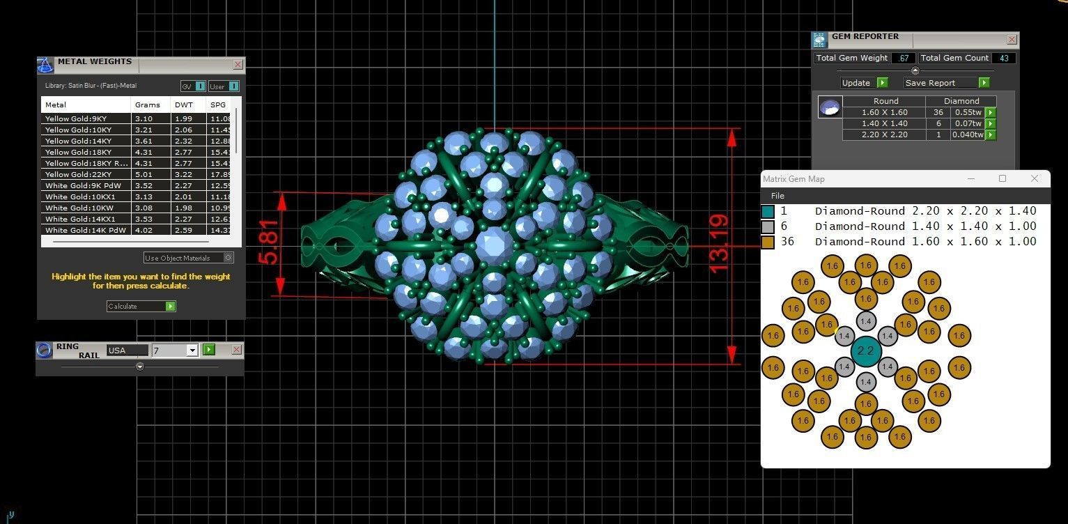 Rose Gold Women Diamond Ring 3D print model 3D print model_3