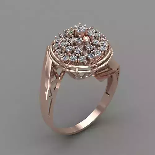 Rose Gold Women Diamond Ring 3D print model