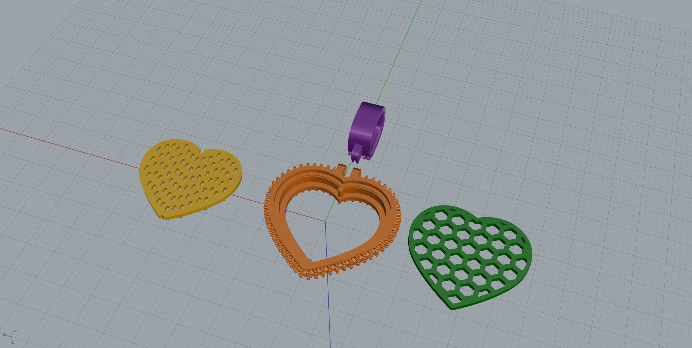 Small heart with baguetes 3D print model_16