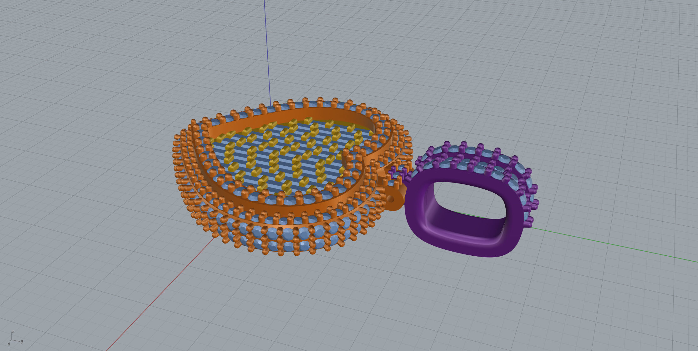 Small heart with baguetes 3D print model_11