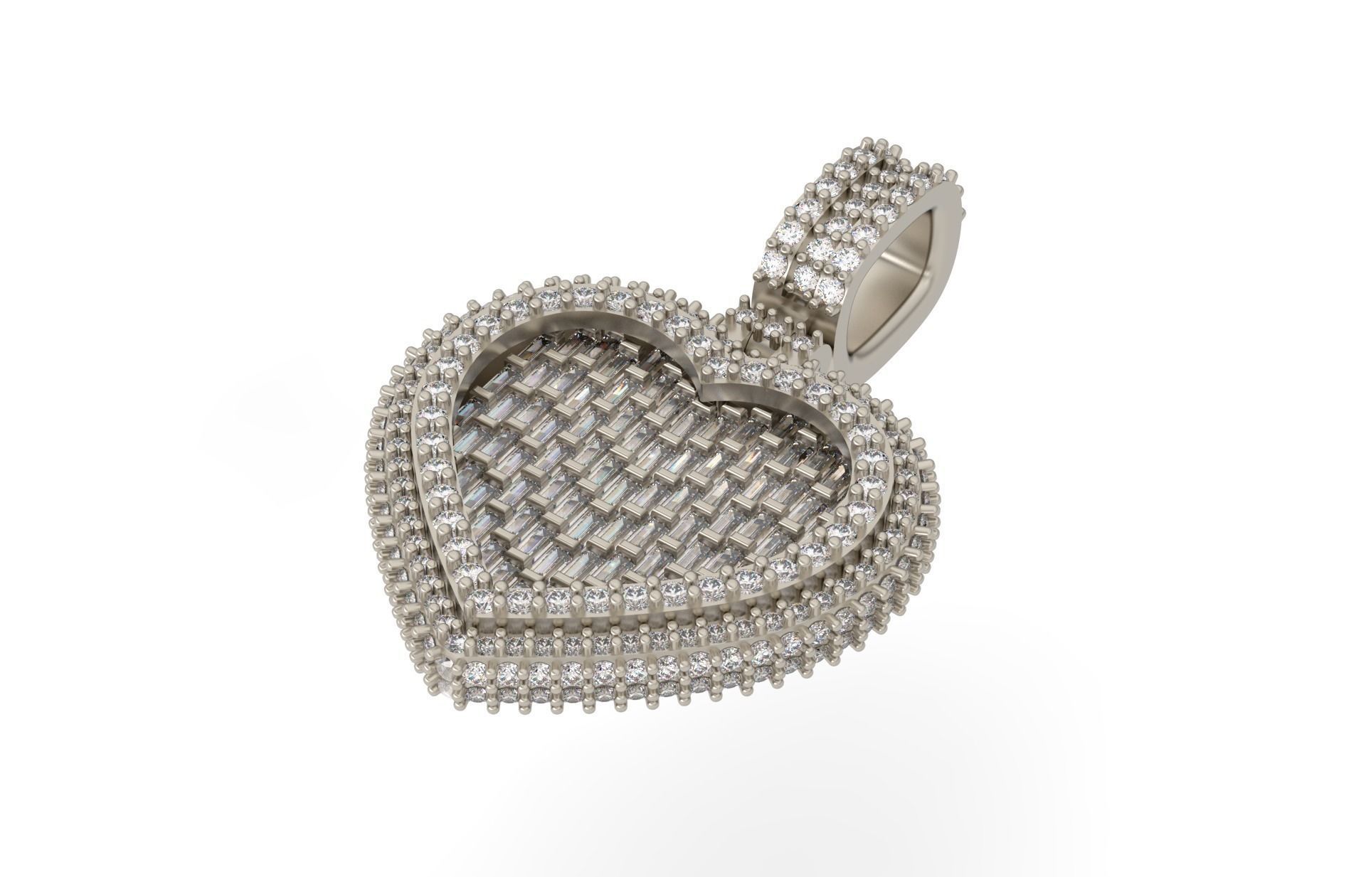 Small heart with baguetes 3D print model_2