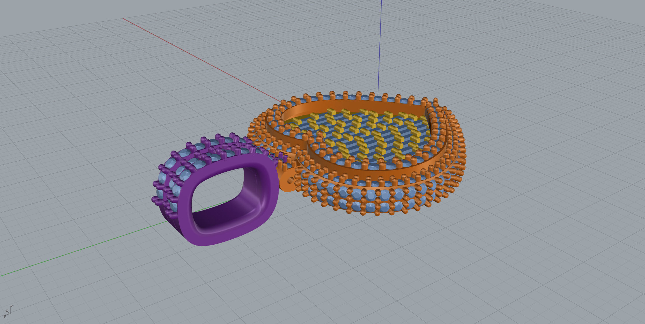 Small heart with baguetes 3D print model_10