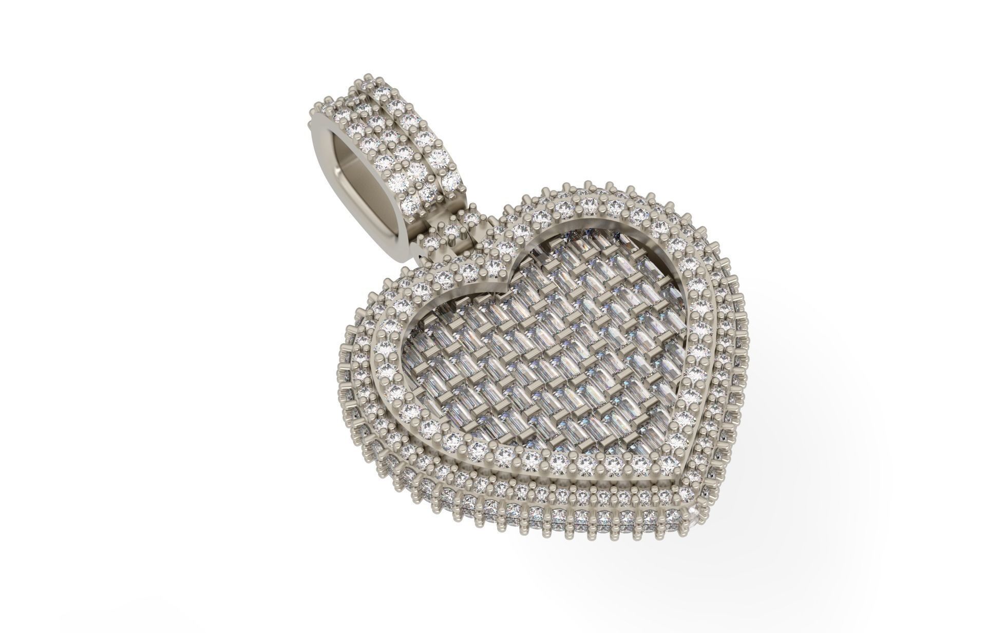 Small heart with baguetes 3D print model_1