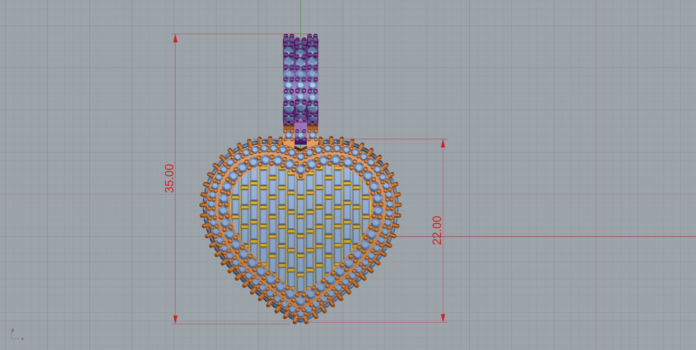 Small heart with baguetes 3D print model_13