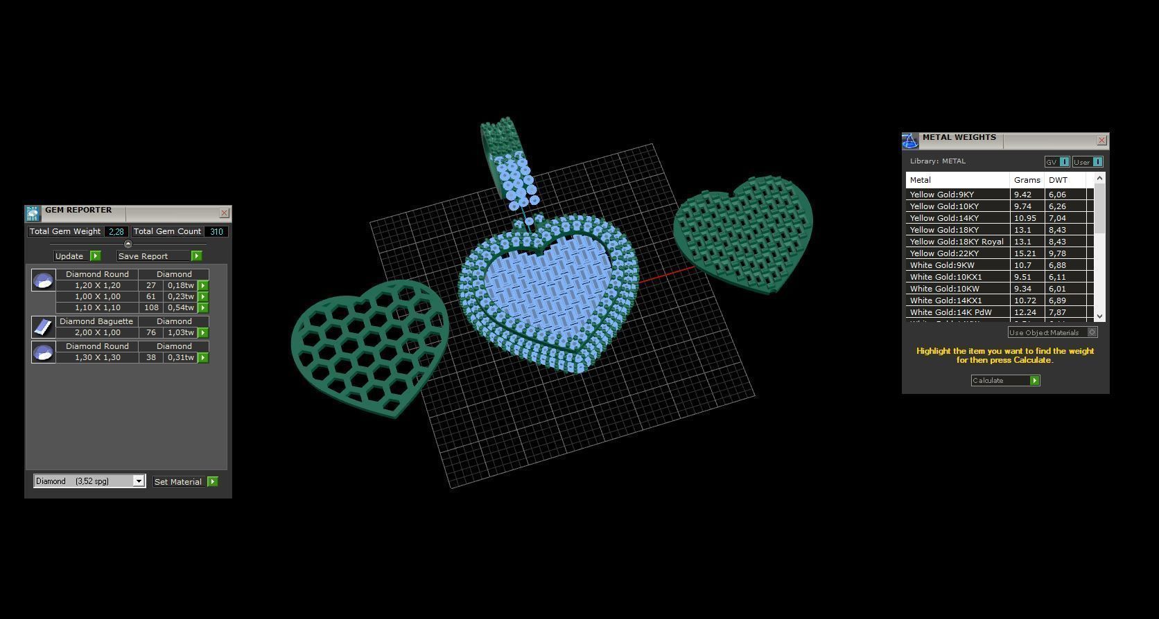 Small heart with baguetes 3D print model_8