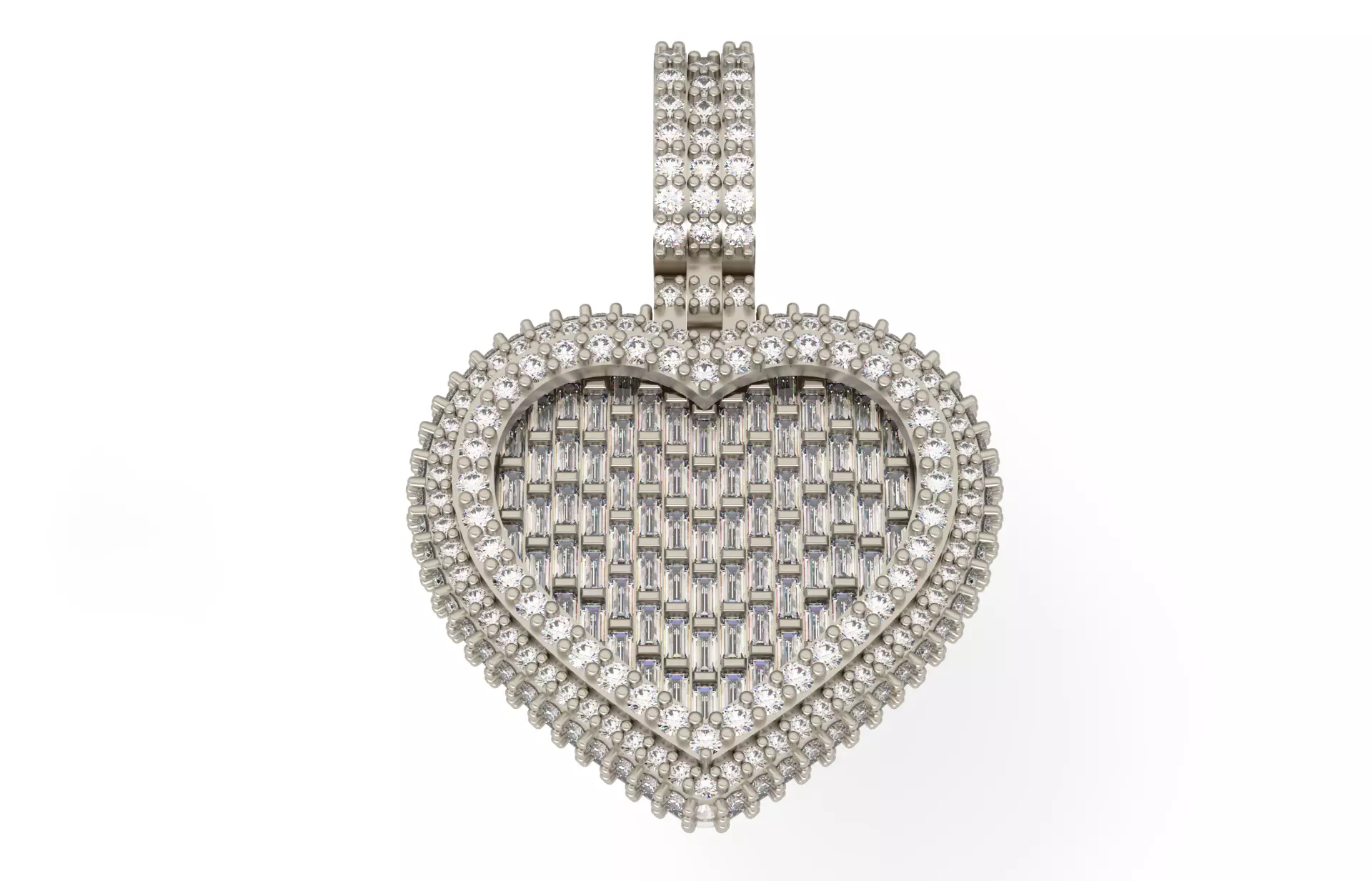 Small heart with baguetes 3D print model_0