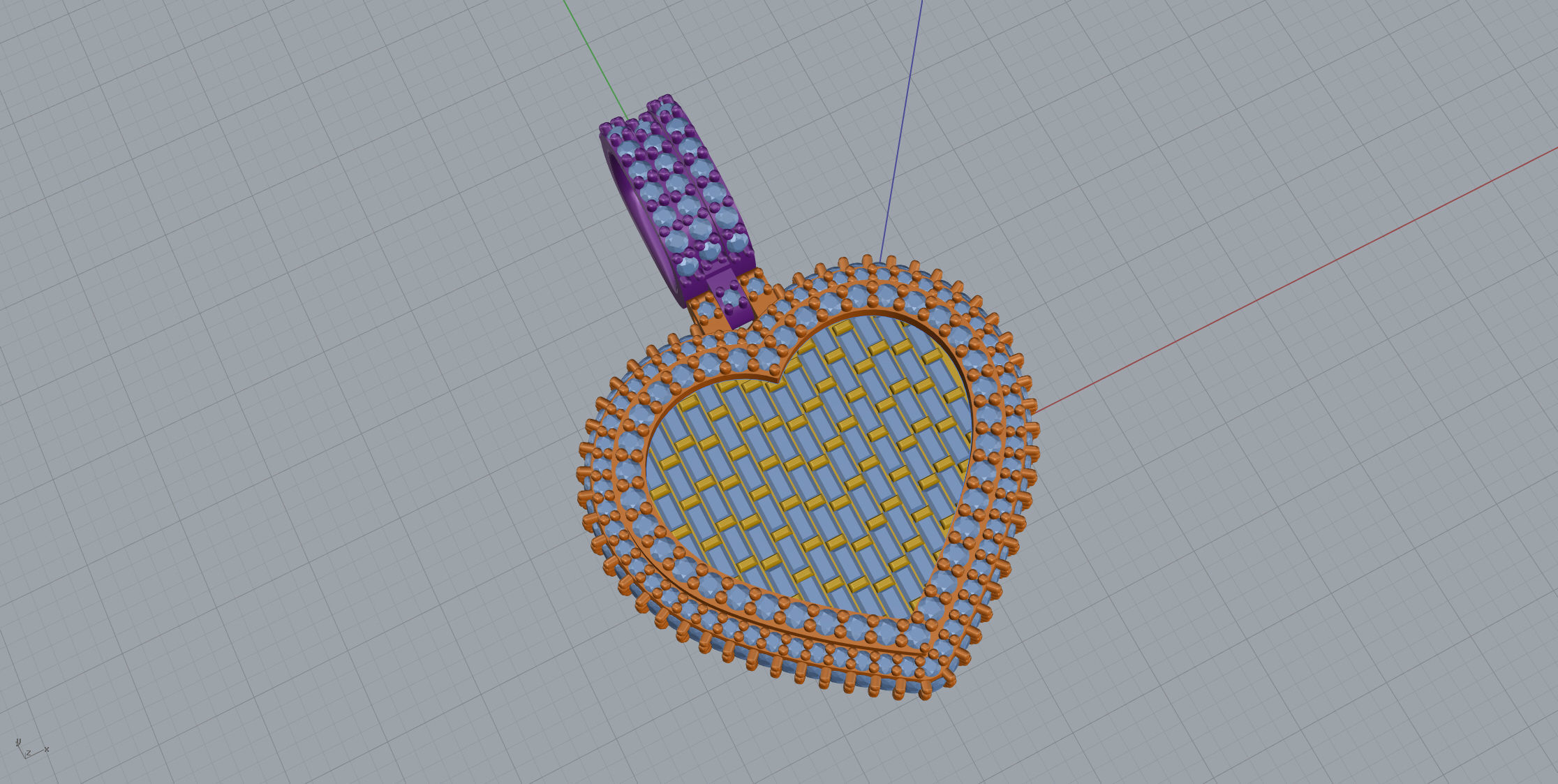 Small heart with baguetes 3D print model_6