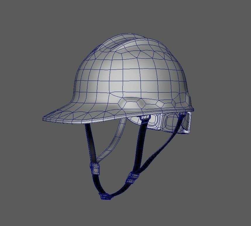 worker Safety helmet with belt Low-poly 3D model_39