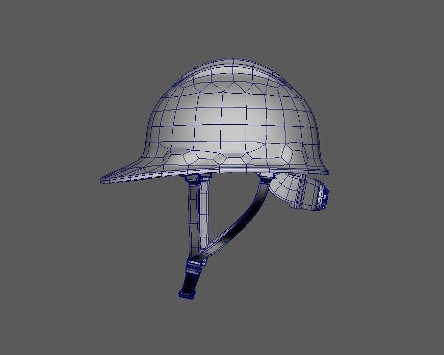 worker Safety helmet with belt Low-poly 3D model_59