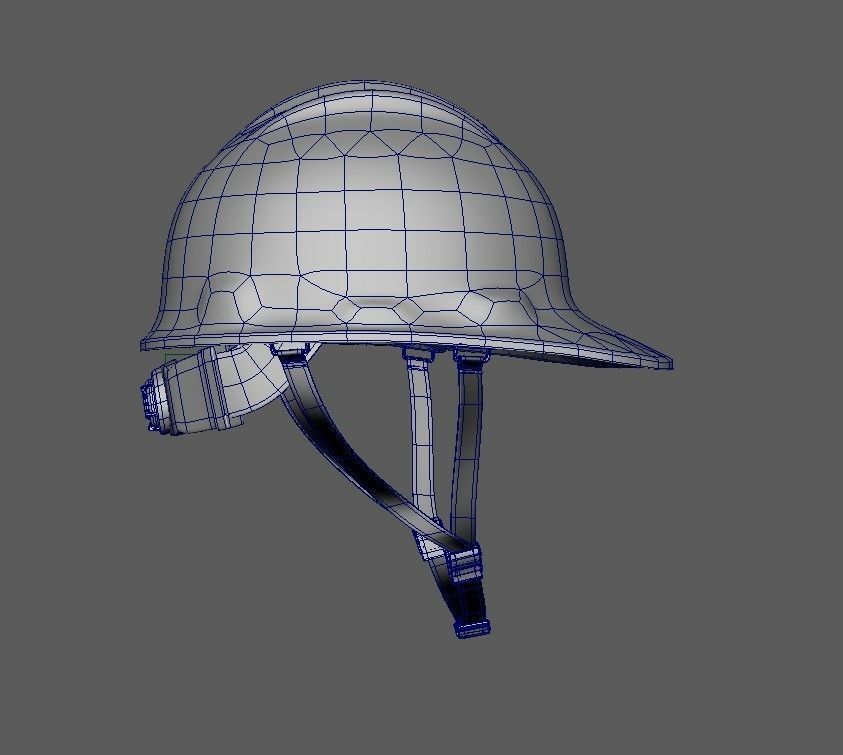worker Safety helmet with belt Low-poly 3D model_15