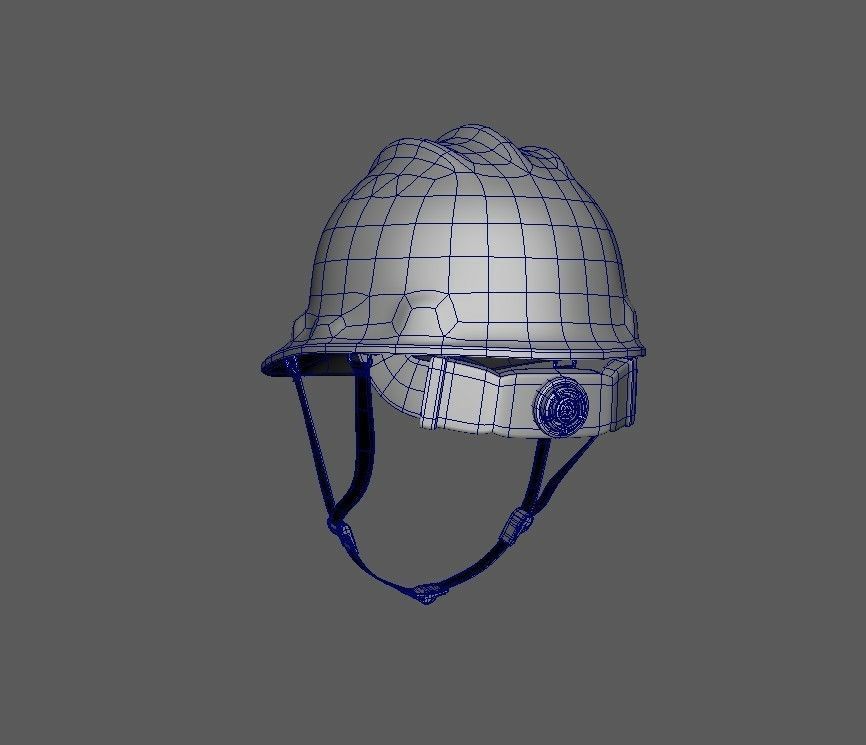 worker Safety helmet with belt Low-poly 3D model_22