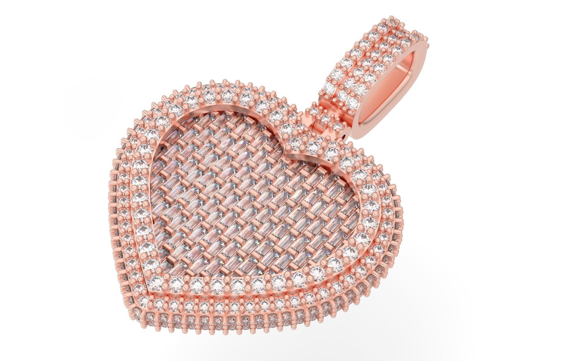 Big Heart with baguetes 3D print model_3