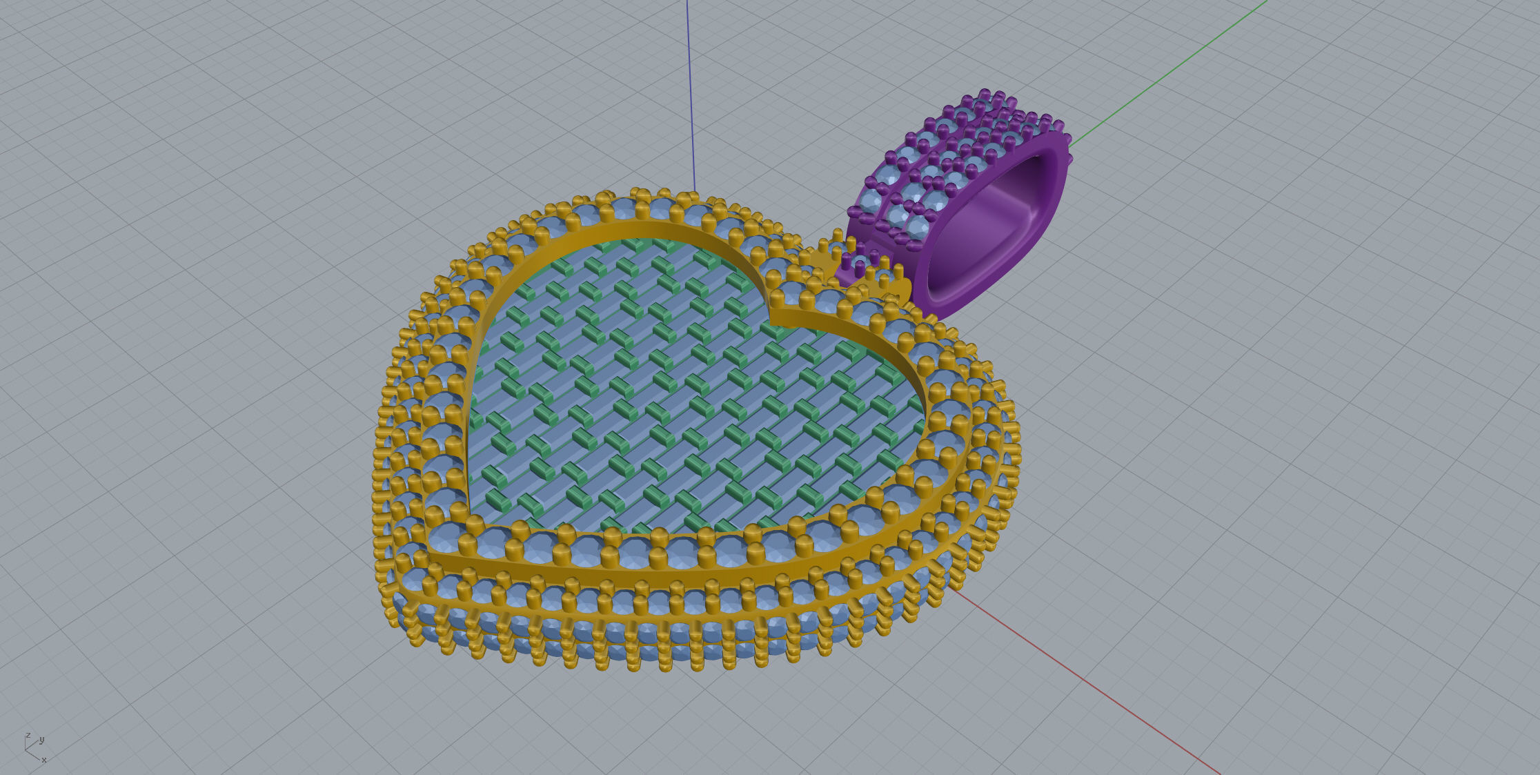 Big Heart with baguetes 3D print model_10