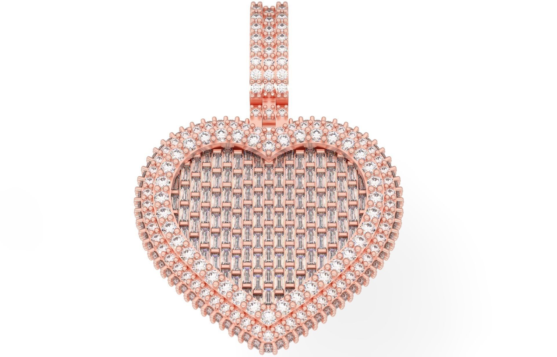 Big Heart with baguetes 3D print model_4