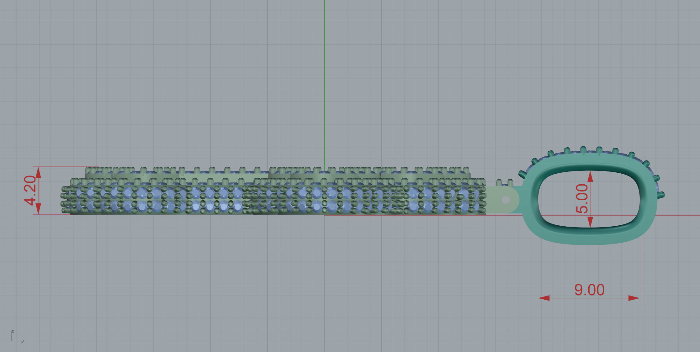 Cros Pendant with baguetes 3D print model_13