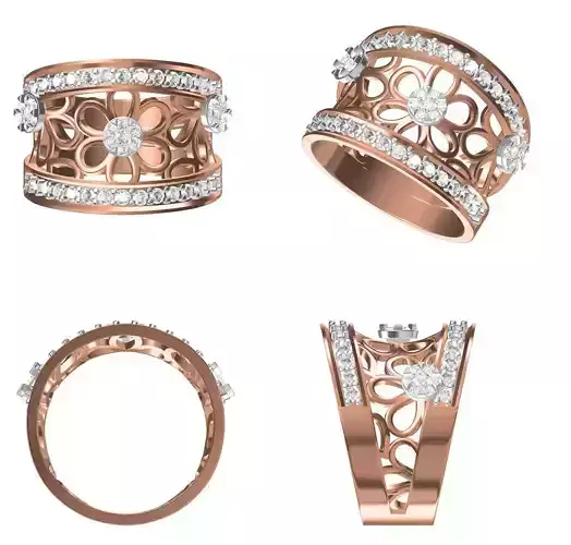 Wedding Engagement Women Ring STL FBX JCD Details