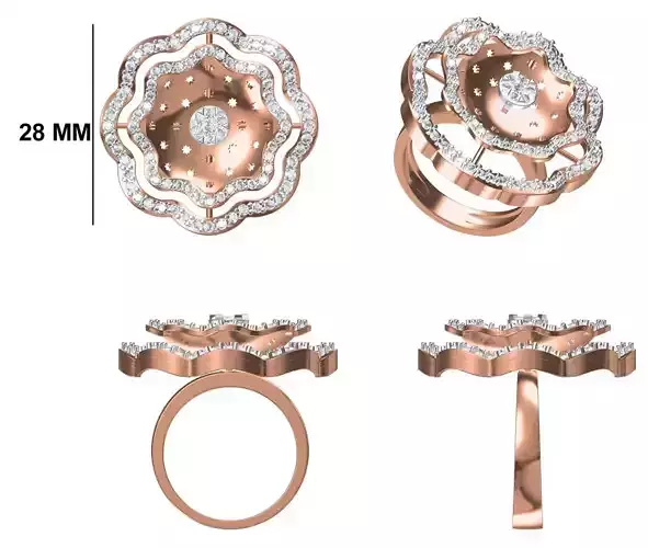 Wedding Engagement Women Ring STL FBX JCD Details