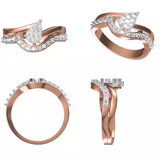 Wedding Engagement Women Ring STL FBX JCD Details