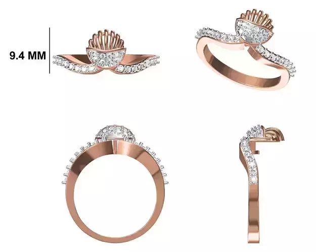 Wedding Engagement Women Ring STL FBX JCD Details