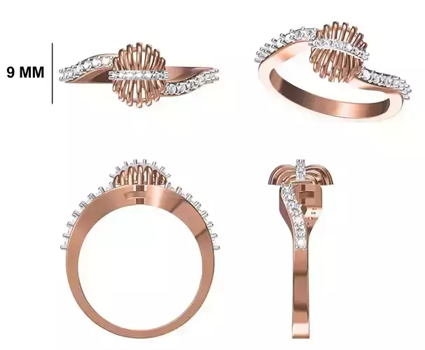 Wedding Engagement Women Ring STL FBX JCD Details