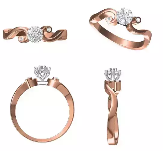 Wedding Engagement Women Ring STL FBX JCD Details