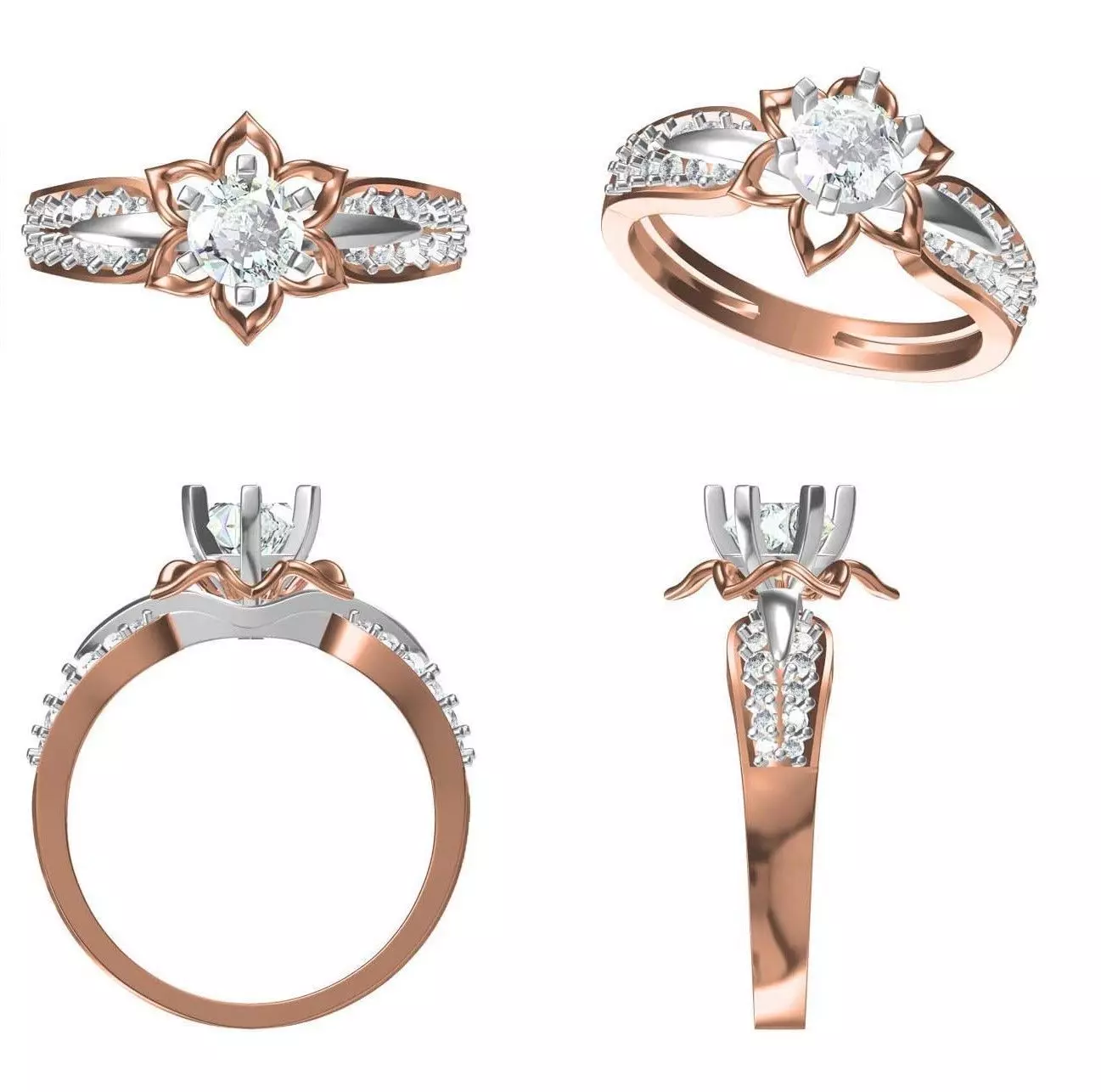 Wedding Engagement Women Ring STL FBX JCD Details 3D print model