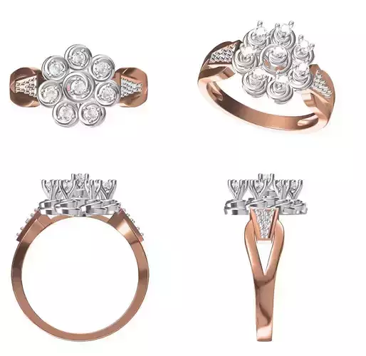 Wedding Engagement Women Ring STL FBX JCD Details