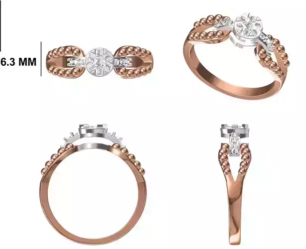 Wedding Engagement Women Ring STL FBX JCD Details