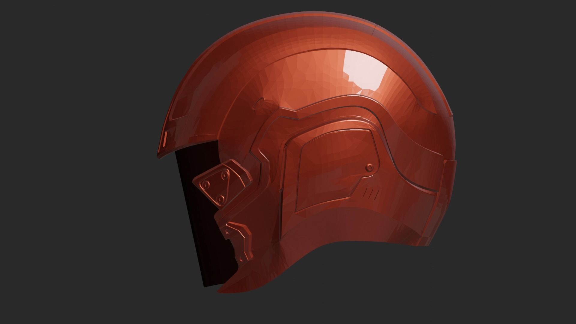 Futuristic Helmet 3D print model_4