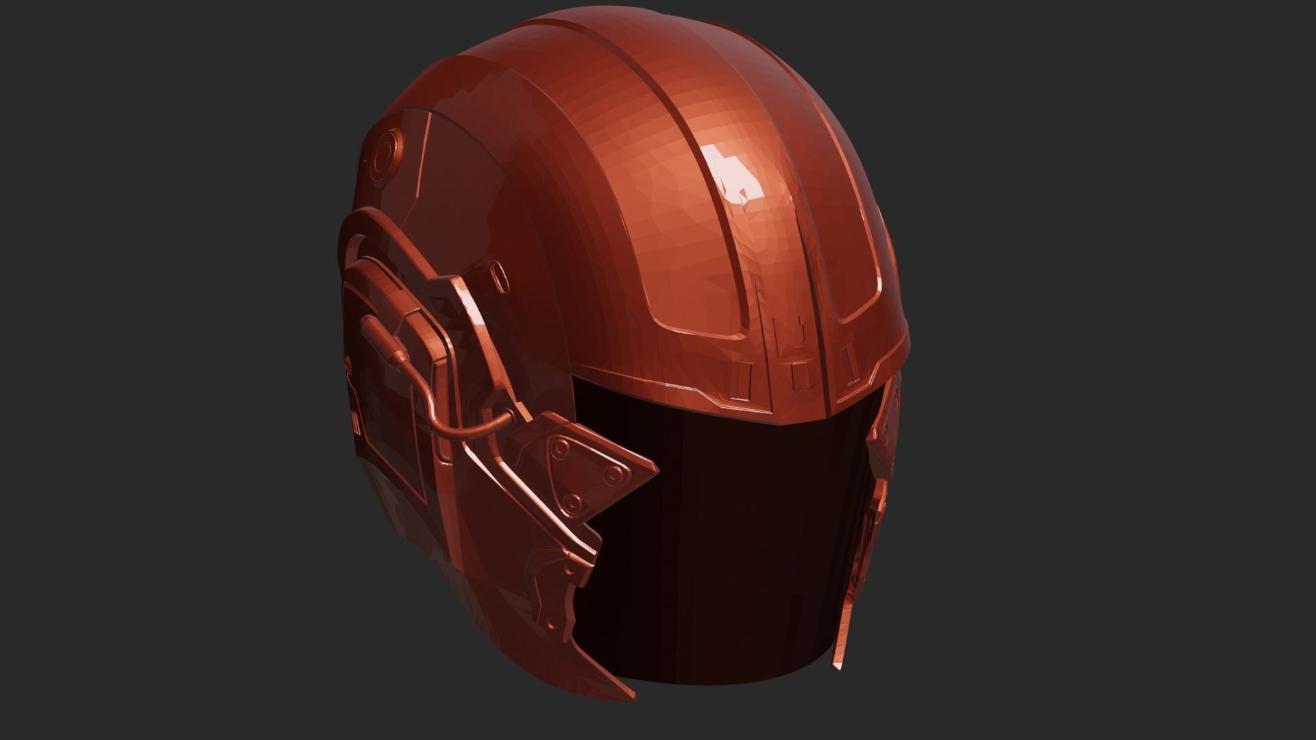 Futuristic Helmet 3D print model_2
