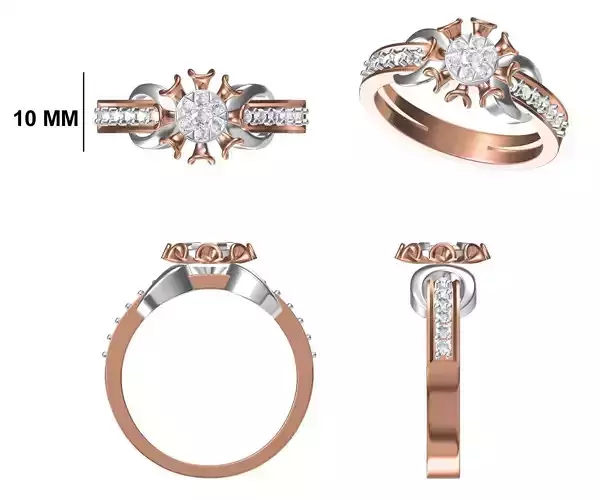 Wedding Engagement Women Ring STL FBX JCD Details