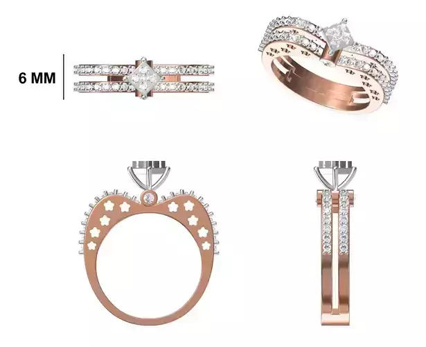 Wedding Engagement Women Ring STL FBX JCD Details